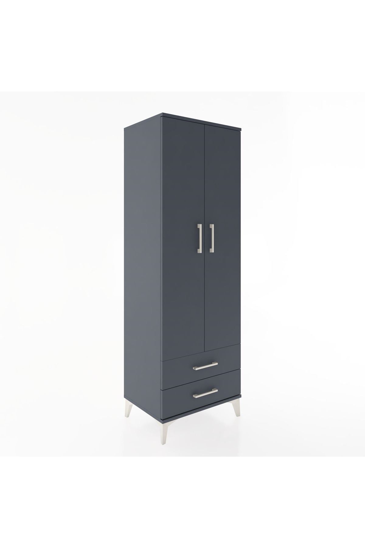 Hyperion Dolap Tek Raflı 2 Çekmeceli Tek Askılı 60x44x182 - S56M029V5B