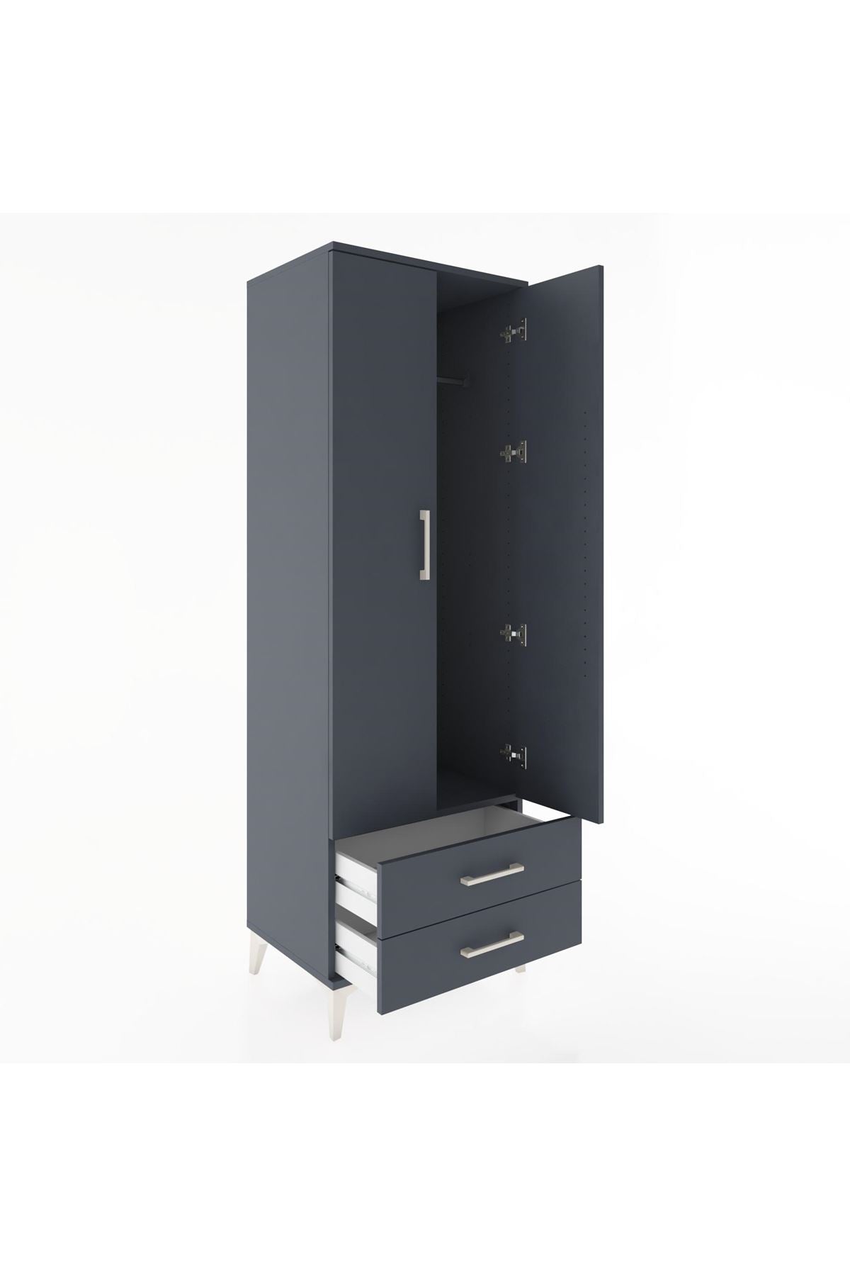 Hyperion Dolap Tek Raflı 2 Çekmeceli Tek Askılı 60x44x182 - S56M029V5B