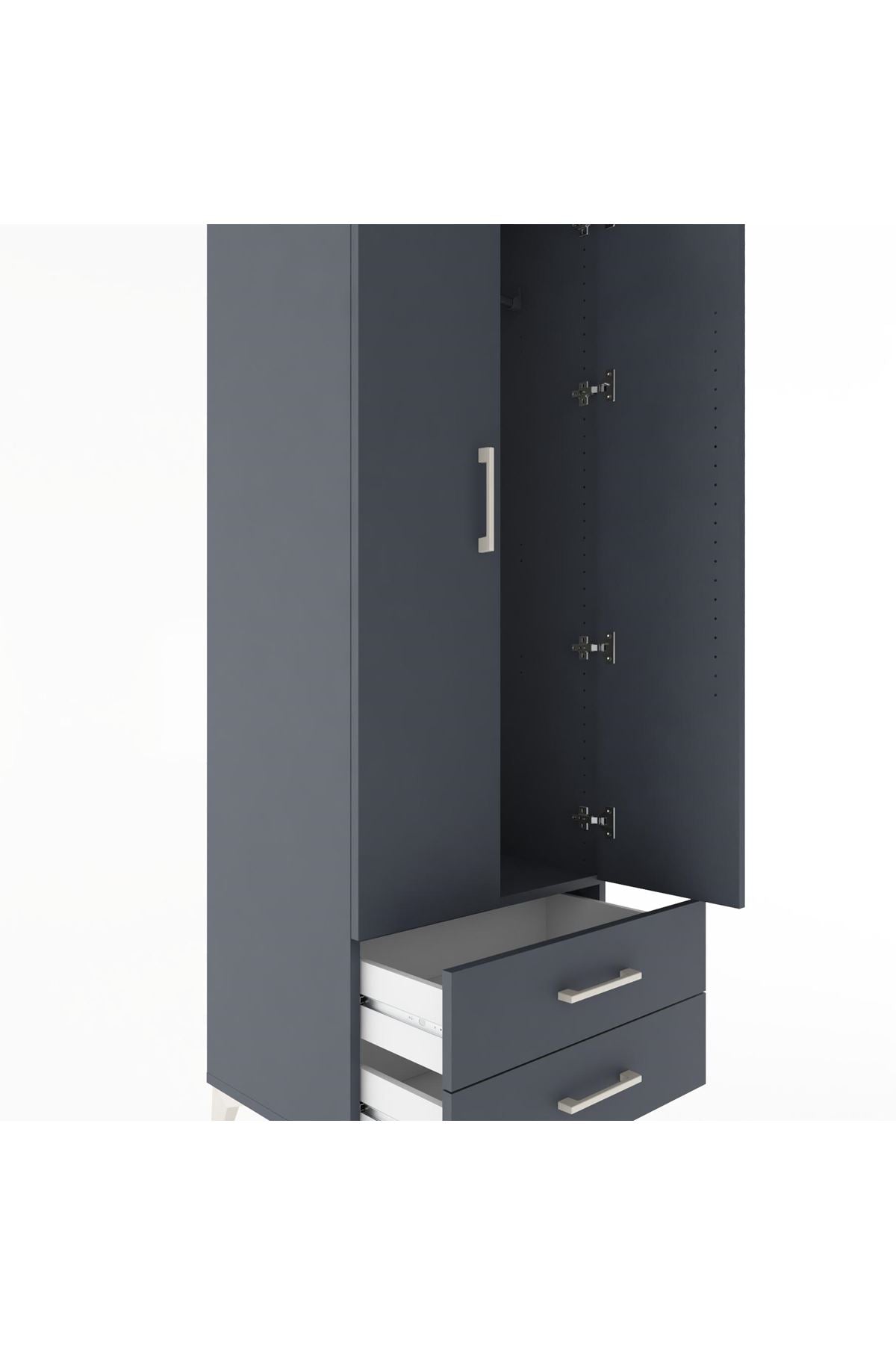 Hyperion Dolap Tek Raflı 2 Çekmeceli Tek Askılı 60x44x182 - S56M029V5B