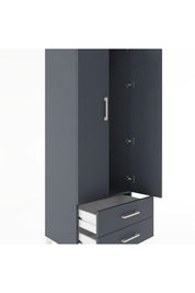 Hyperion Dolap Tek Raflı 2 Çekmeceli Tek Askılı 60x44x182 - S56M029V5B