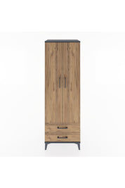 Hyperion Dolap Tek Raflı 2 Çekmeceli Tek Askılı 60x44x182 Antrasit-Çam