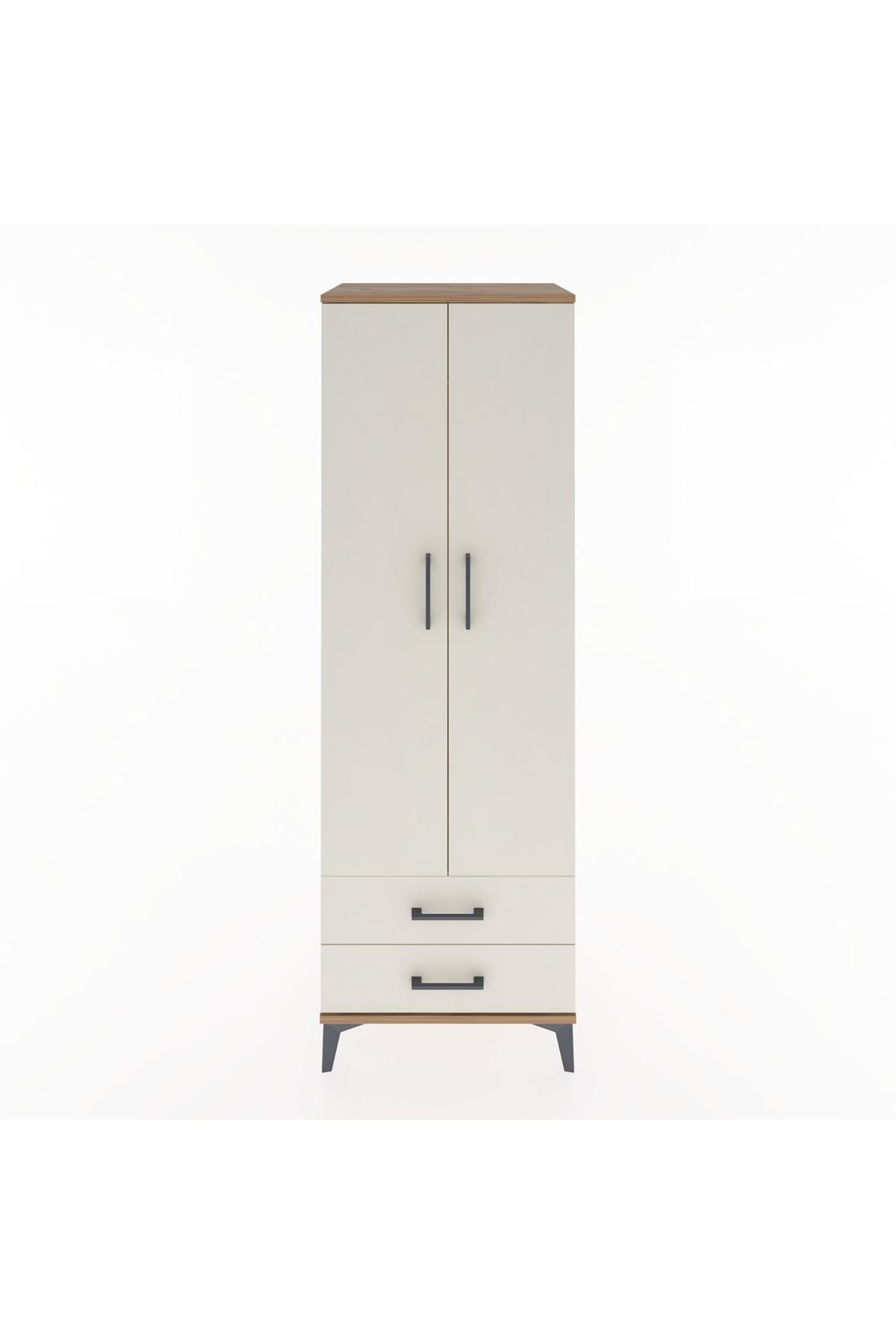 Hyperion Dolap Tek Raflı 2 Çekmeceli Tek Askılı 60x44x182 - S56M029V7B
