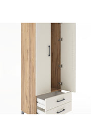 Hyperion Dolap Tek Raflı 2 Çekmeceli Tek Askılı 60x44x182 - S56M029V7B