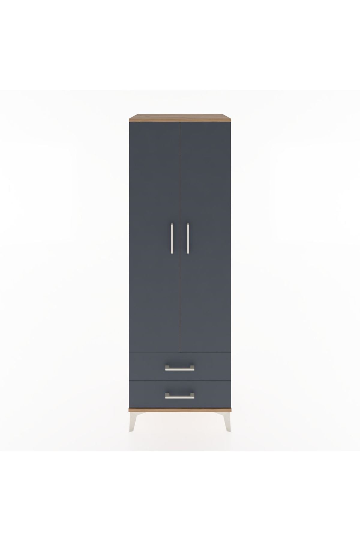 Hyperion Dolap Tek Raflı 2 Çekmeceli Tek Askılı 60x44x182 - S56M029V8B