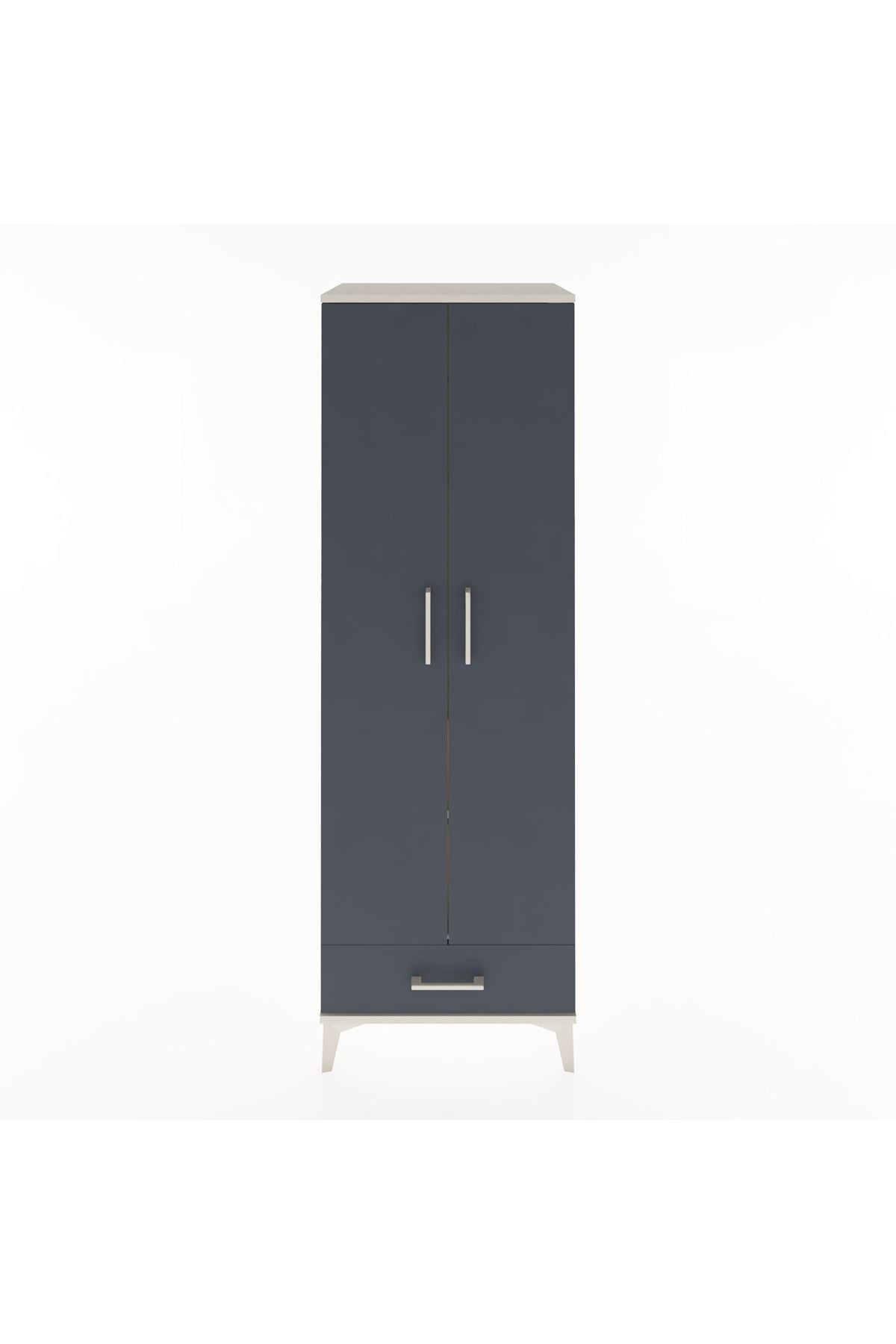 Hyperion Dolap 2 Raflı Tek Çekmeceli Tek Askılı 60x44x182 Aytaşı-Antrasit