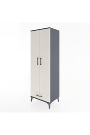 Hyperion Dolap 2 Raflı Tek Çekmeceli Tek Askılı 60x44x182 Antrasit-Aytaşı