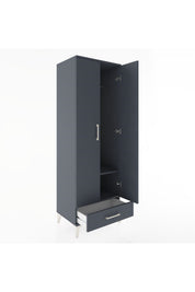 Hyperion Dolap 2 Raflı Tek Çekmeceli Tek Askılı 60x44x182 Antrasit-Antrasit