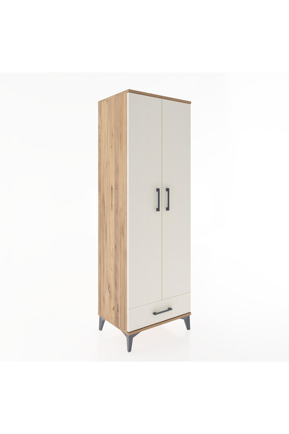 Hyperion Dolap 2 Raflı Tek Çekmeceli Tek Askılı 60x44x182 Çam-Aytaşı