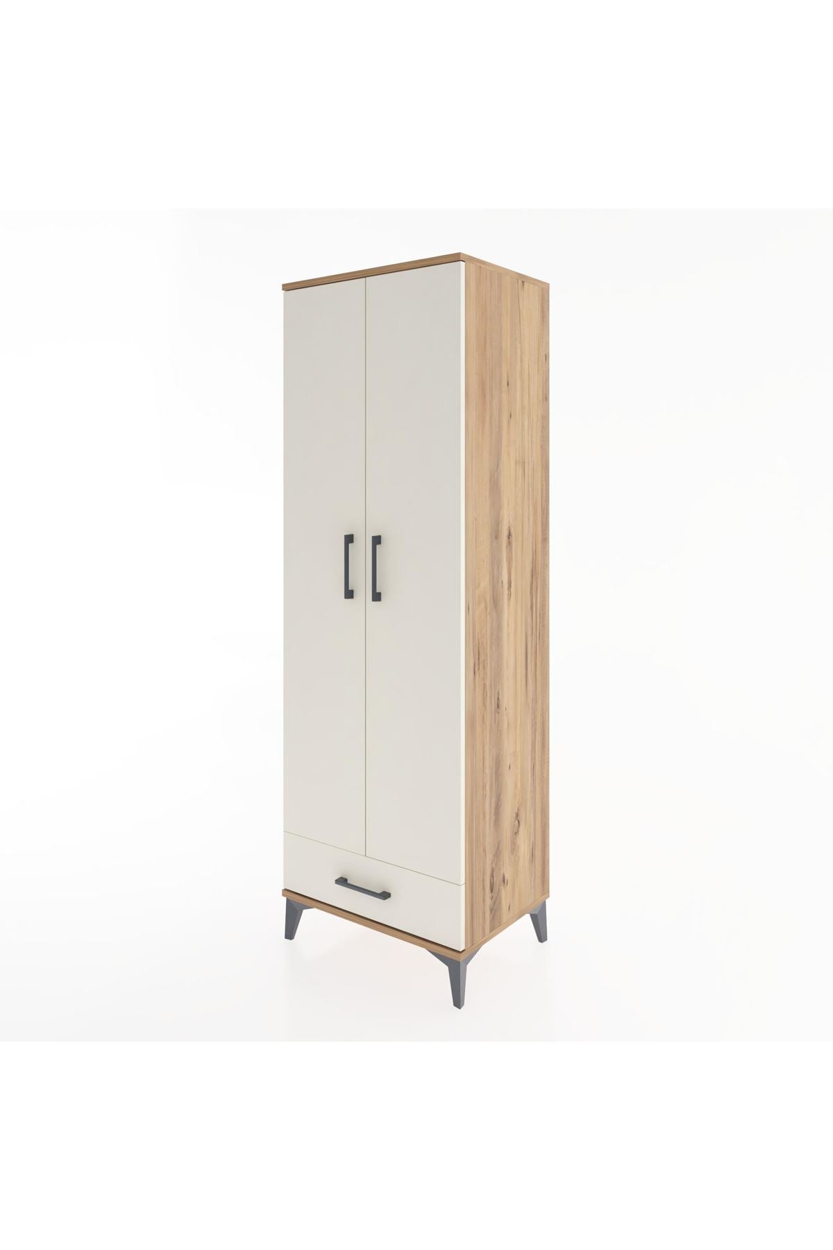 Hyperion Dolap 2 Raflı Tek Çekmeceli Tek Askılı 60x44x182 Çam-Aytaşı