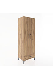 Hyperion Dolap 2 Raflı Tek Çekmeceli Tek Askılı 60x44x182 Çam-Çam