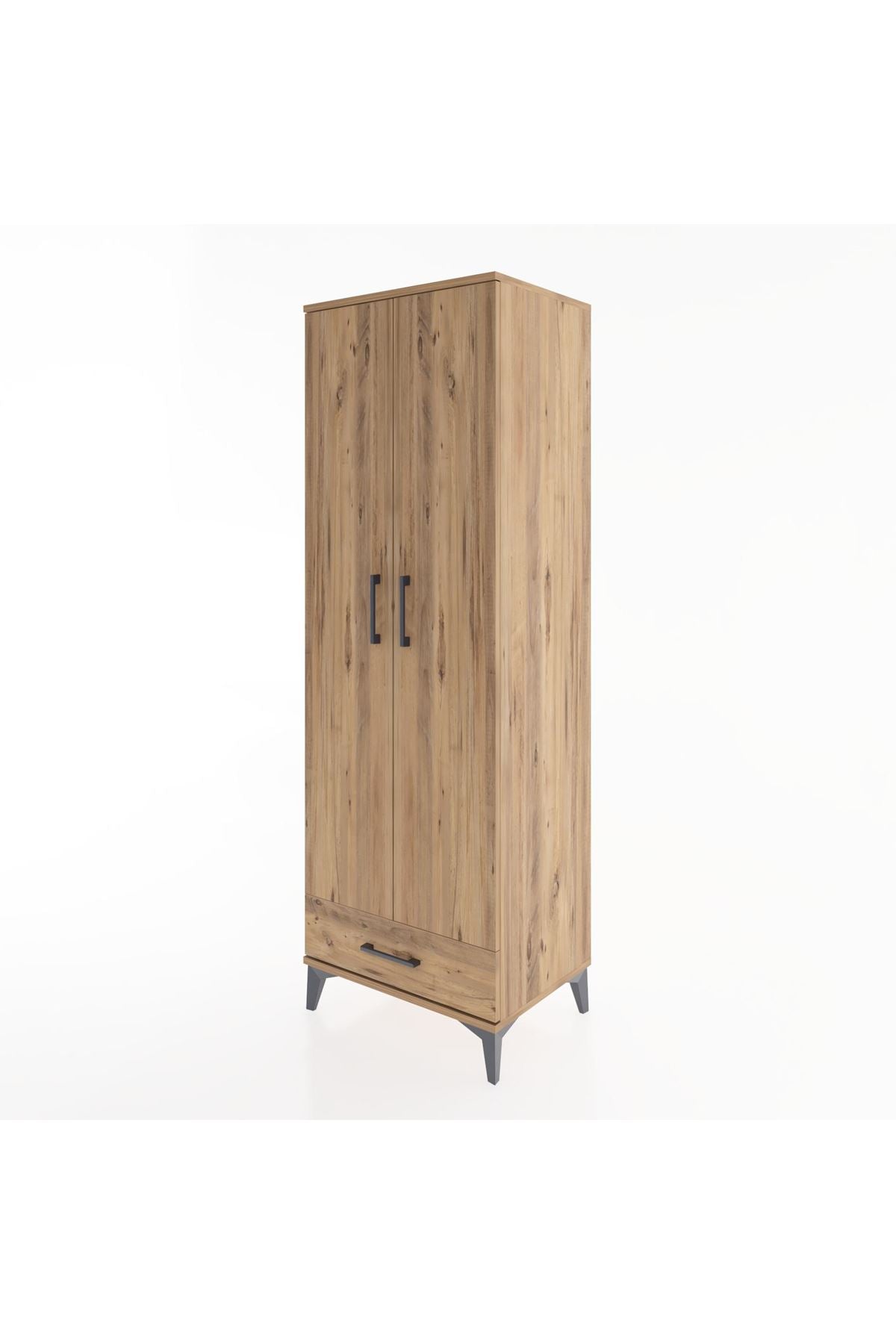 Hyperion Dolap 2 Raflı Tek Çekmeceli Tek Askılı 60x44x182 Çam-Çam