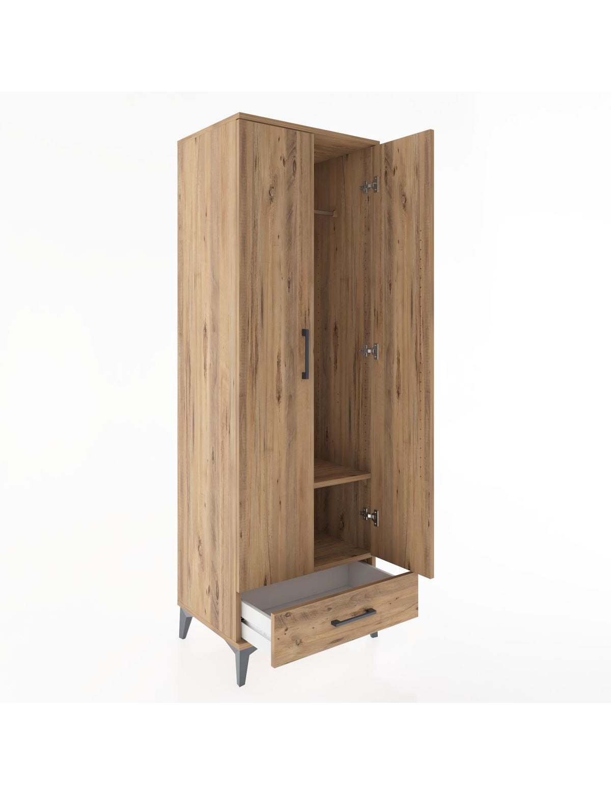 Hyperion Dolap 2 Raflı Tek Çekmeceli Tek Askılı 60x44x182 - S56M030V9B