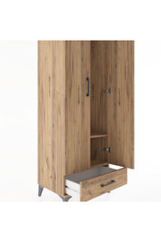 Hyperion Dolap 2 Raflı Tek Çekmeceli Tek Askılı 60x44x182 Çam-Çam