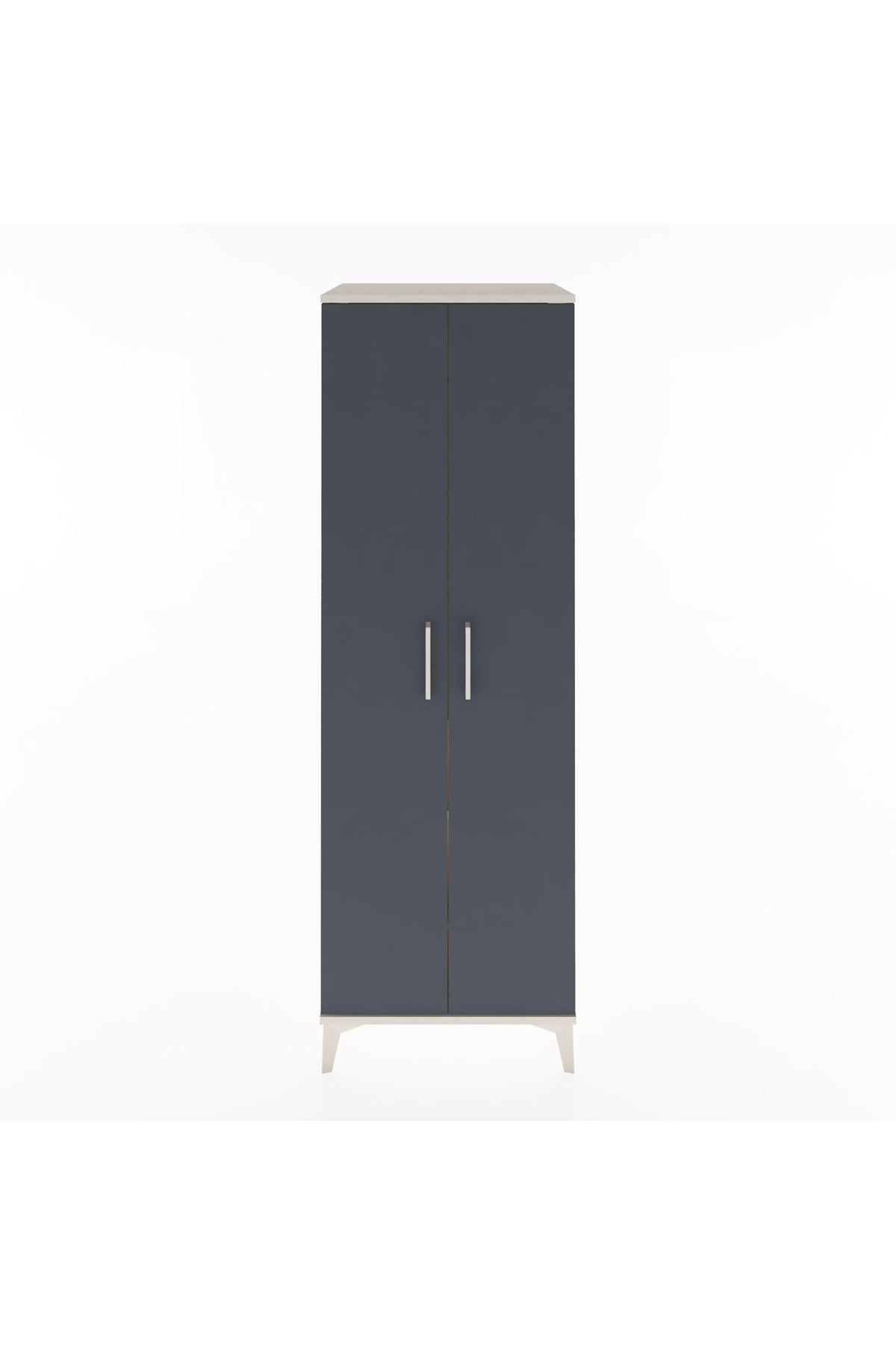 Hyperion Dolap 2 Raflı 2 Kapaklı Tek Askılı 60x44x182 Aytaşı-Antrasit