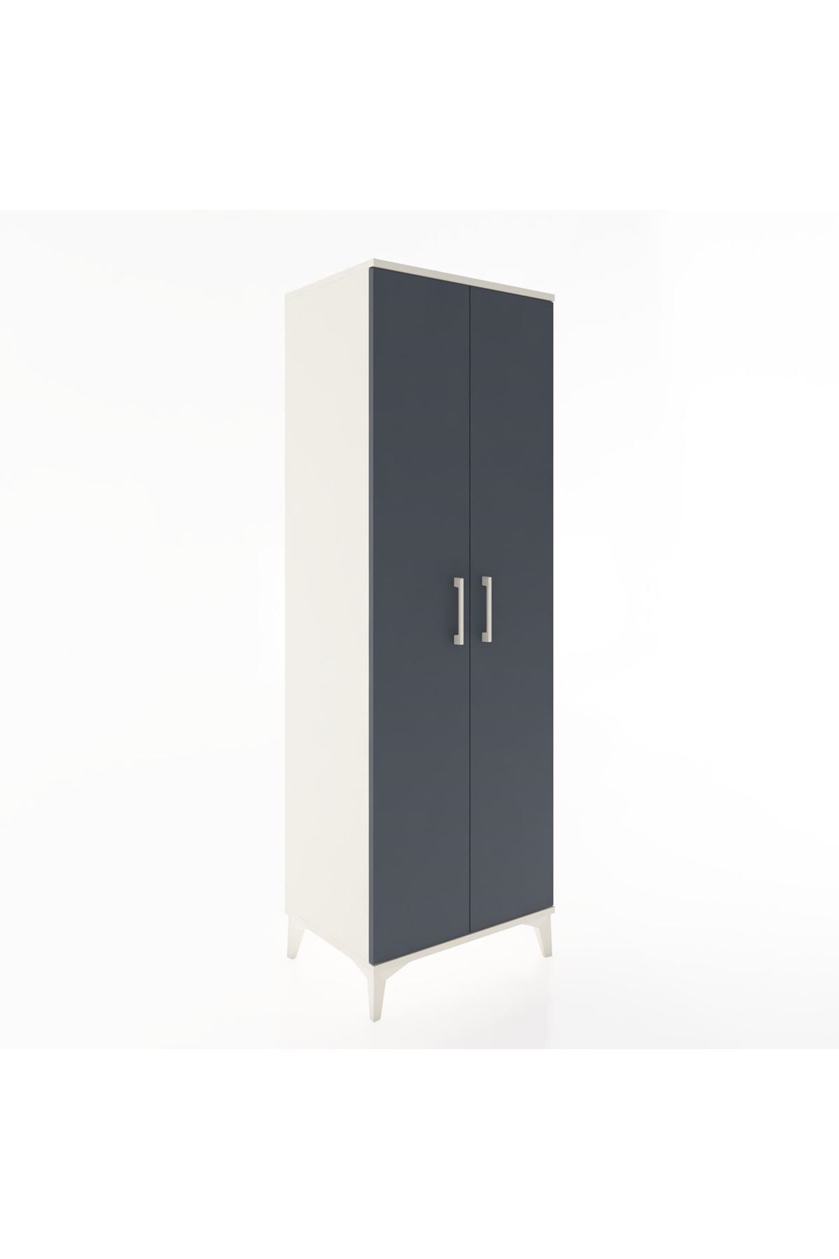 Hyperion Dolap 2 Raflı 2 Kapaklı Tek Askılı 60x44x182 Aytaşı-Antrasit