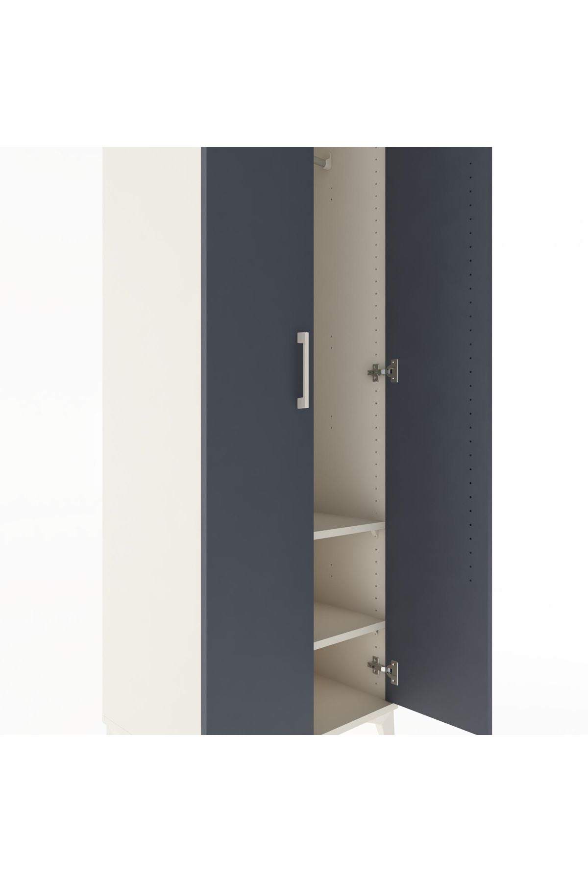 Hyperion Dolap 2 Raflı 2 Kapaklı Tek Askılı 60x44x182 Aytaşı-Antrasit