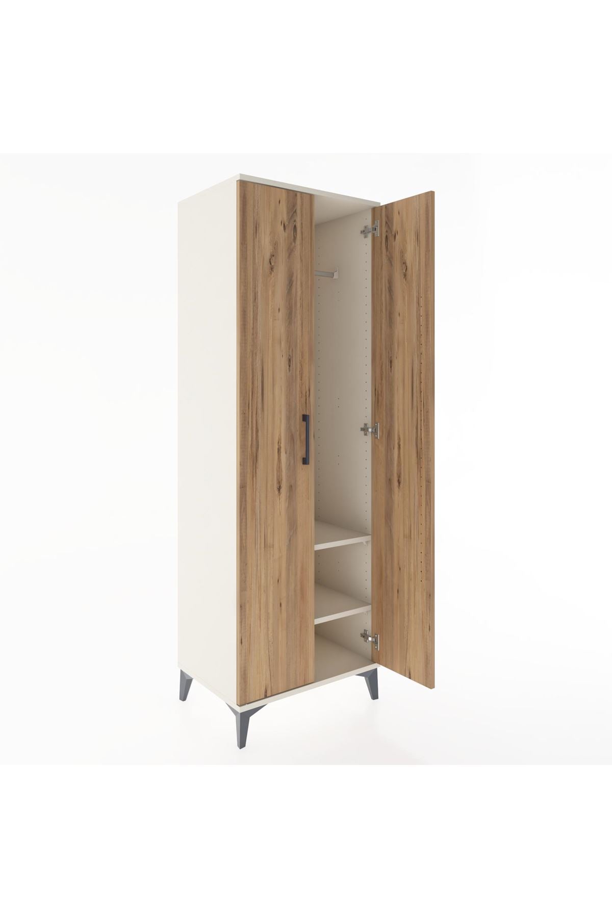 Hyperion Dolap 2 Raflı 2 Kapaklı Tek Askılı 60x44x182 Aytaşı-Çam