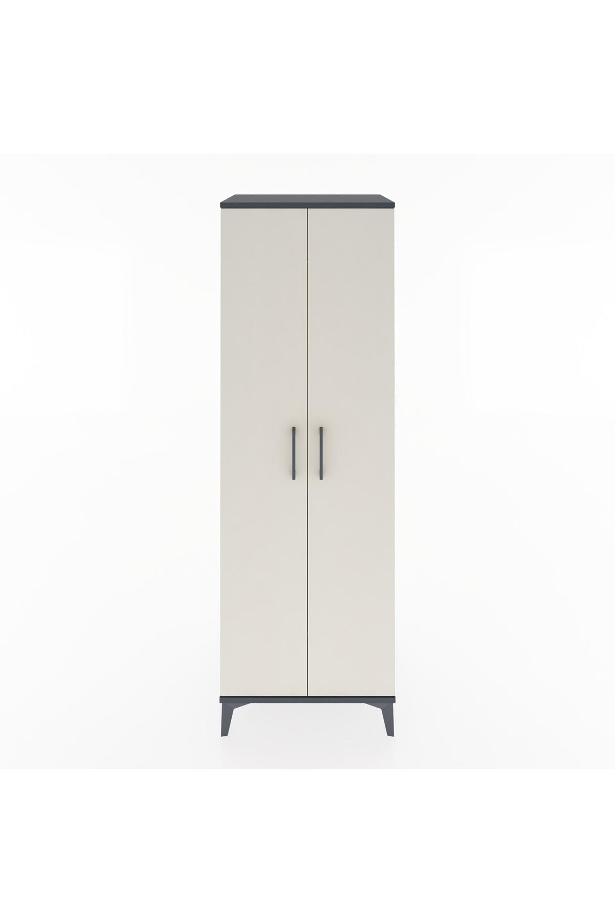 Hyperion Dolap 2 Raflı 2 Kapaklı Tek Askılı 60x44x182 Antrasit-Aytaşı