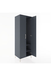 Hyperion Dolap 2 Raflı 2 Kapaklı Tek Askılı 60x44x182 Antrasit-Antrasit