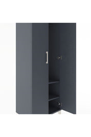 Hyperion Dolap 2 Raflı 2 Kapaklı Tek Askılı 60x44x182 Antrasit-Antrasit