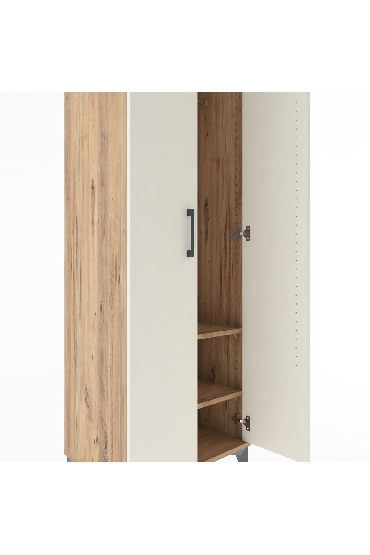 Hyperion Dolap 2 Raflı 2 Kapaklı Tek Askılı 60x44x182 Çam-Aytaşı