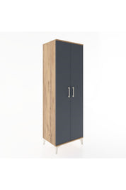 Hyperion Dolap 2 Raflı 2 Kapaklı Tek Askılı 60x44x182 Çam-Antrasit