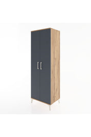 Hyperion Dolap 2 Raflı 2 Kapaklı Tek Askılı 60x44x182 Çam-Antrasit