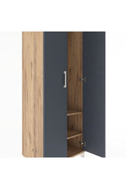 Hyperion Dolap 2 Raflı 2 Kapaklı Tek Askılı 60x44x182 Çam-Antrasit