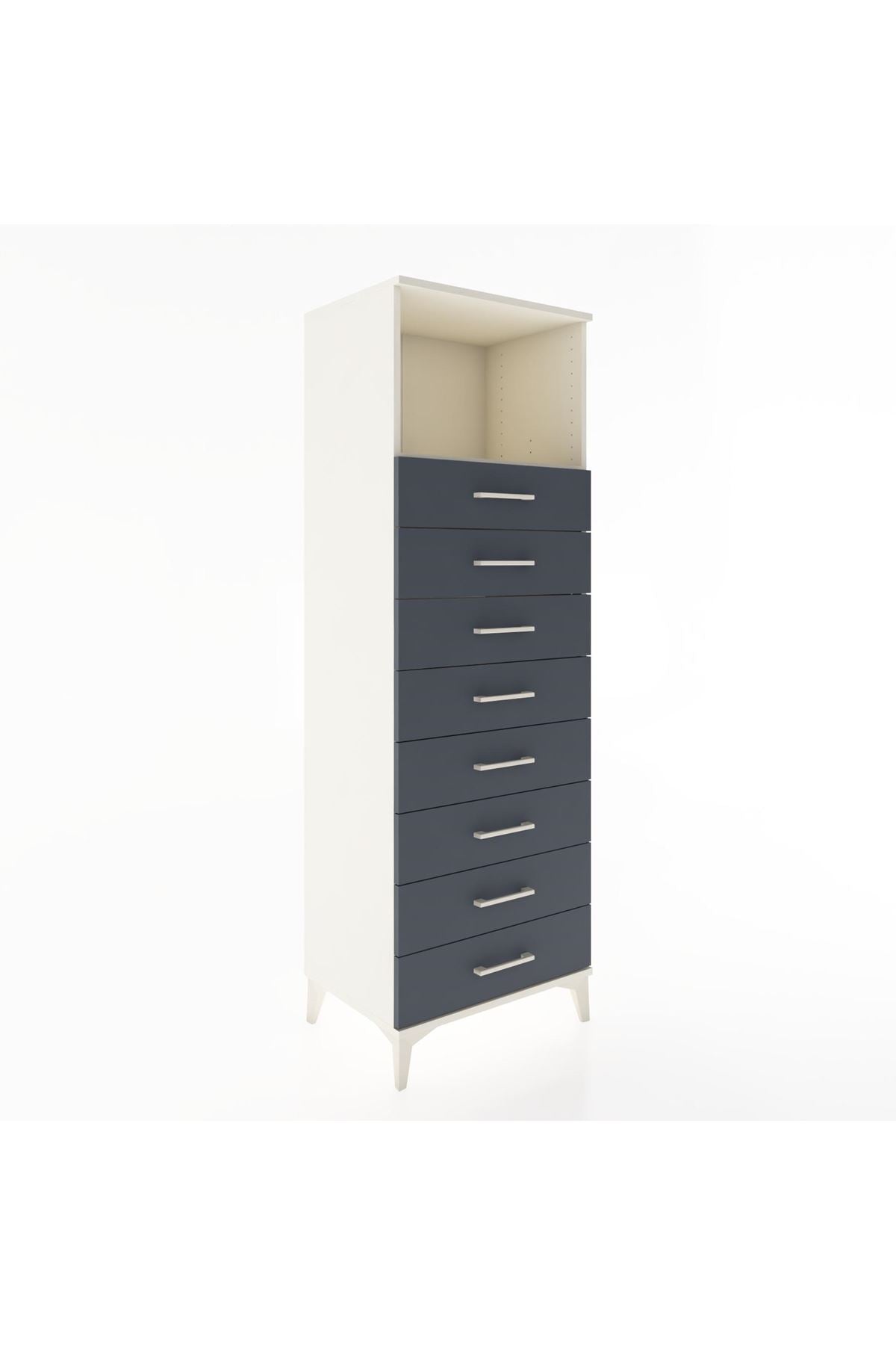 Hyperion Dolap Tek Raflı 8 Çekmeceli 60x44x182 - S56M032V2B