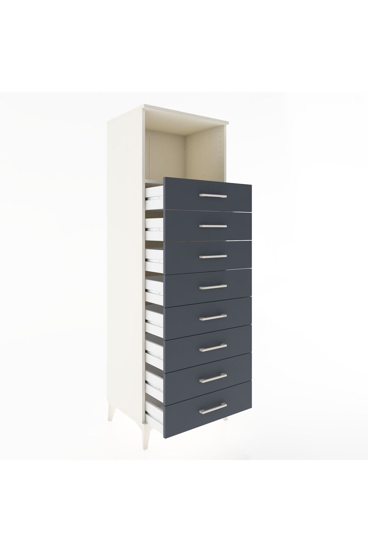 Hyperion Dolap Tek Raflı 8 Çekmeceli 60x44x182 - S56M032V2B