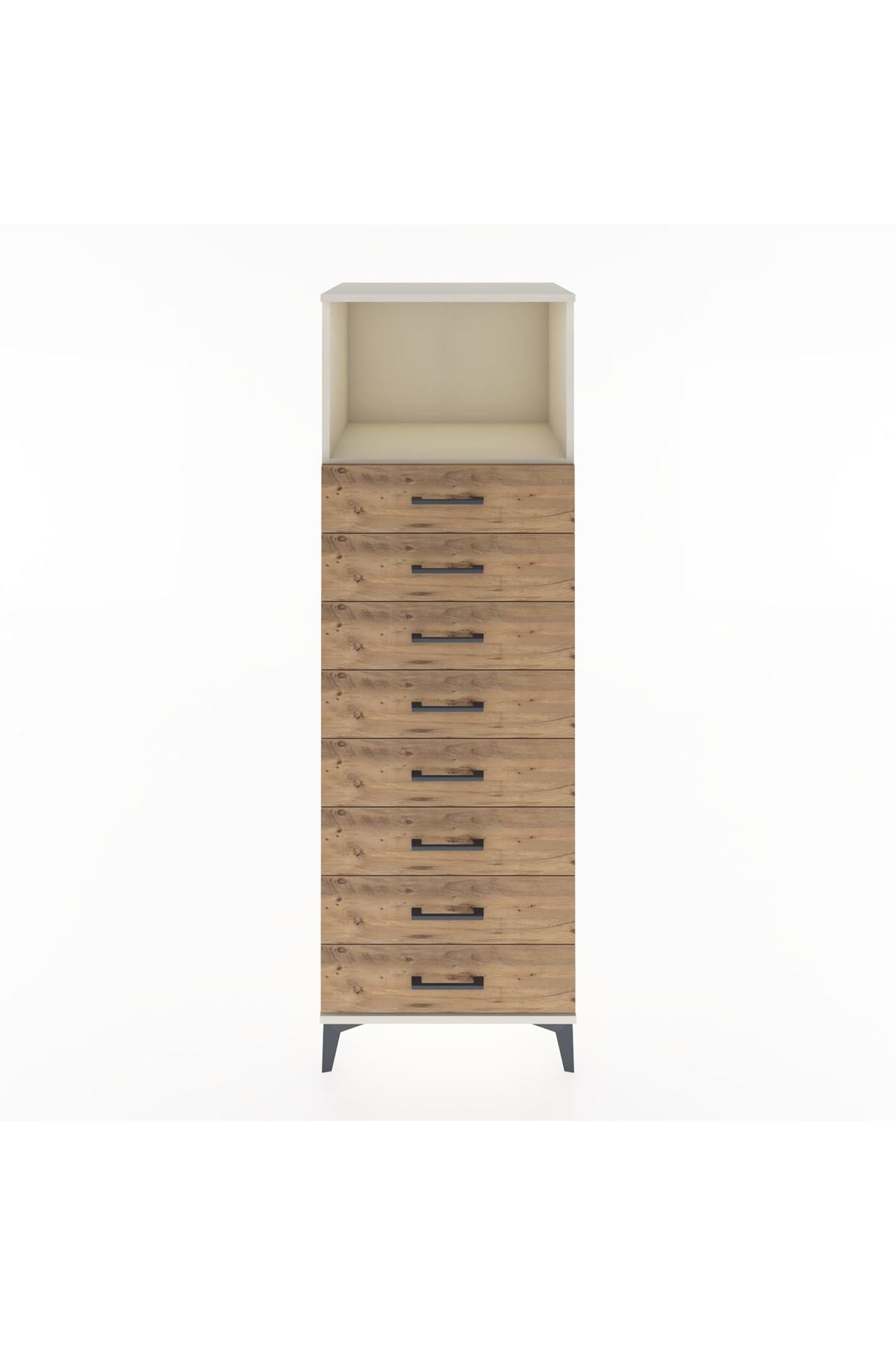Hyperion Dolap Tek Raflı 8 Çekmeceli 60x44x182 - S56M032V3B