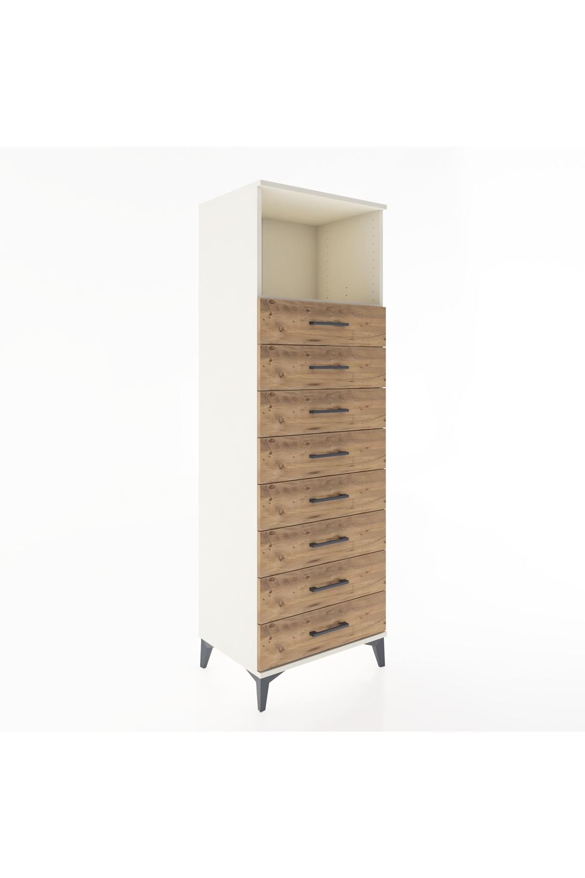 Hyperion Dolap Tek Raflı 8 Çekmeceli 60x44x182 - S56M032V3B