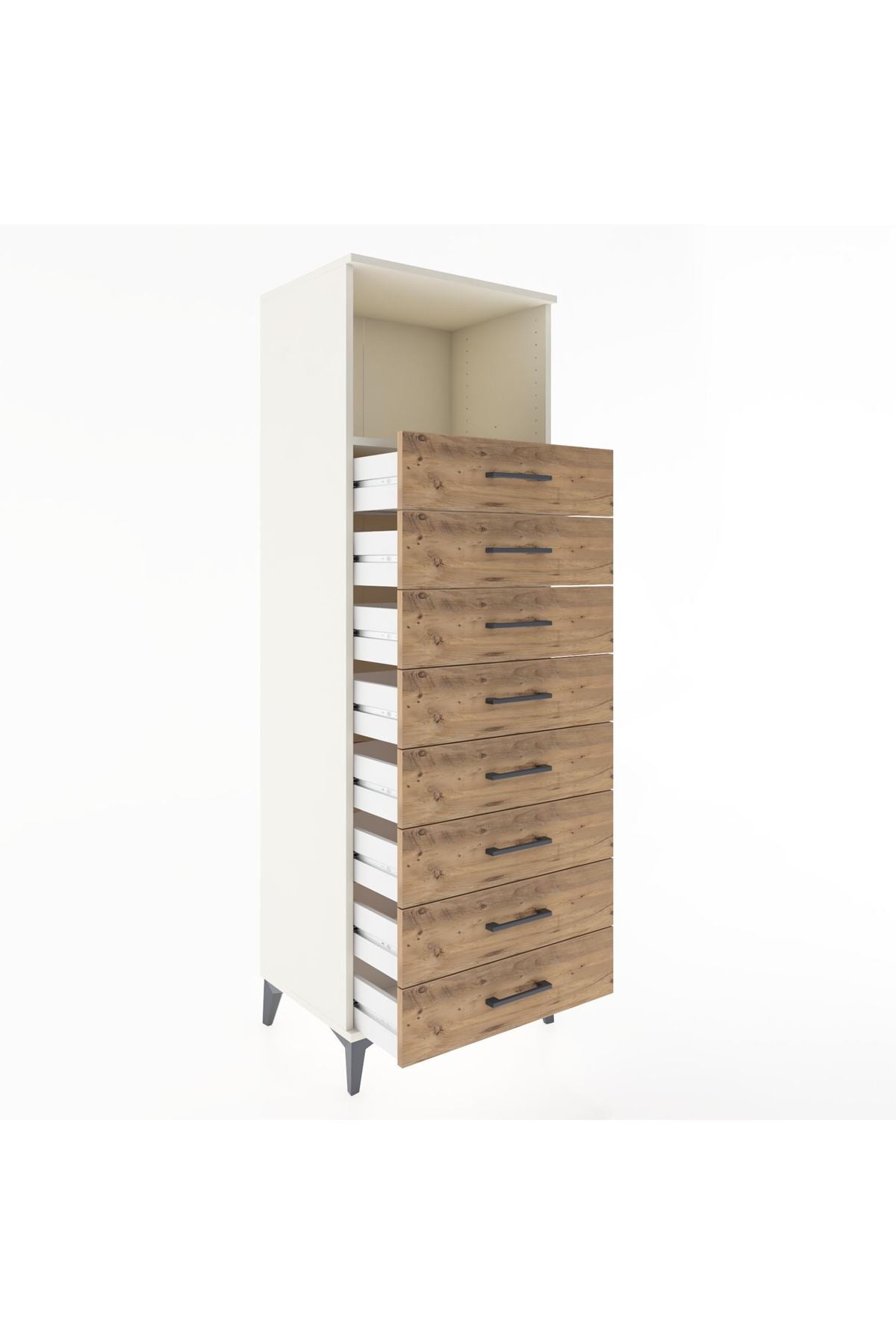 Hyperion Dolap Tek Raflı 8 Çekmeceli 60x44x182 - S56M032V3B