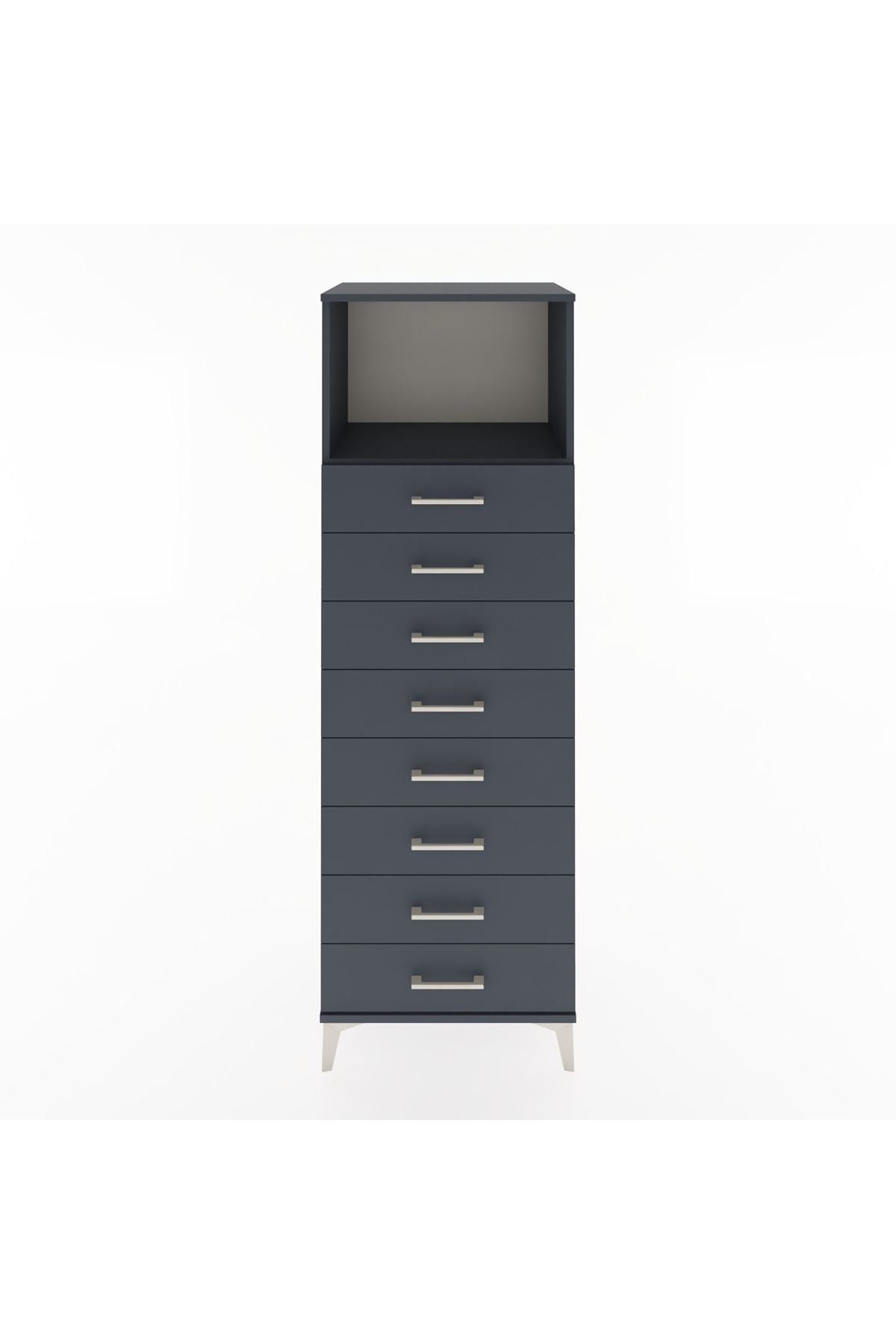 Hyperion Dolap Tek Raflı 8 Çekmeceli 60x44x182 - S56M032V5B