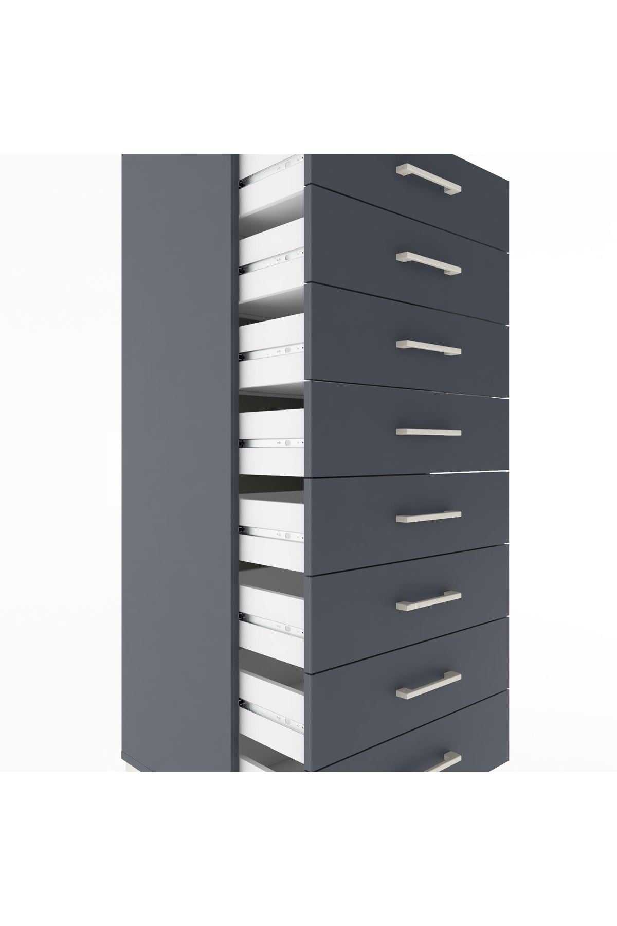 Hyperion Dolap Tek Raflı 8 Çekmeceli 60x44x182 - S56M032V5B
