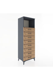 Hyperion Dolap Tek Raflı 8 Çekmeceli 60x44x182 - S56M032V6B