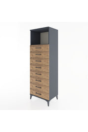 Hyperion Dolap Tek Raflı 8 Çekmeceli 60x44x182 - S56M032V6B