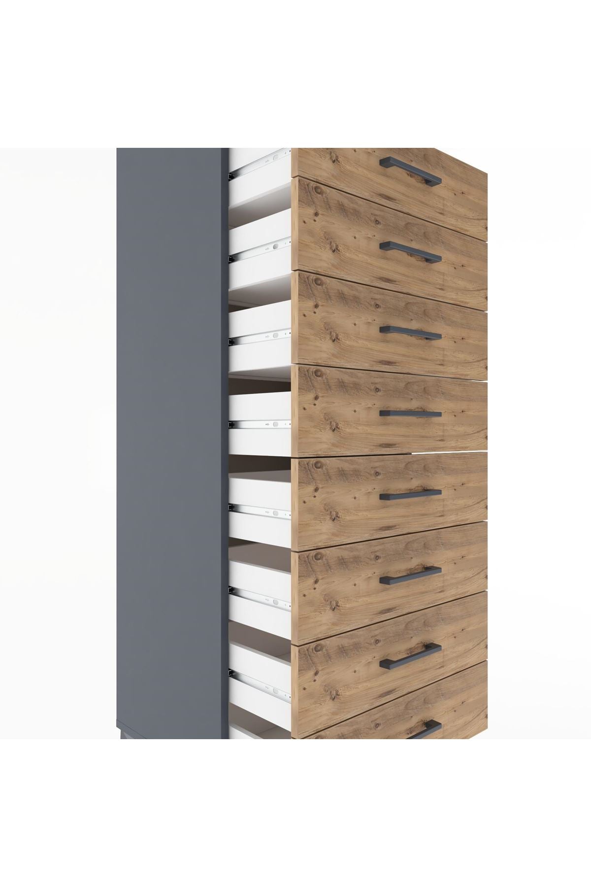 Hyperion Dolap Tek Raflı 8 Çekmeceli 60x44x182 - S56M032V6B