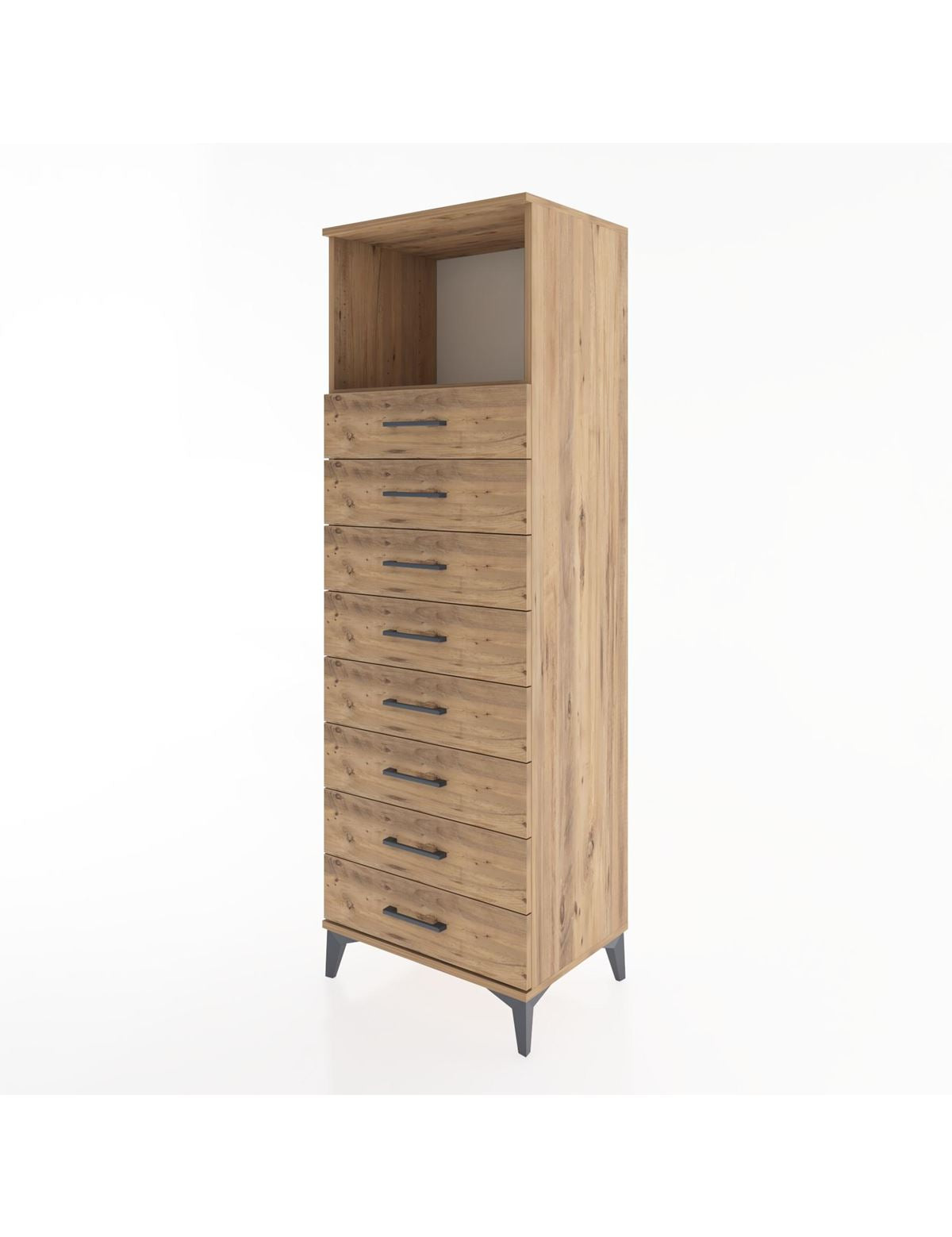 Hyperion Dolap Tek Raflı 8 Çekmeceli 60x44x182 - S56M032V9B