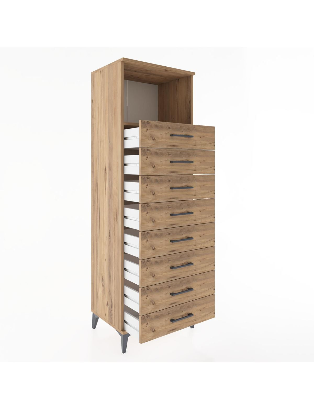 Hyperion Dolap Tek Raflı 8 Çekmeceli 60x44x182 - S56M032V9B