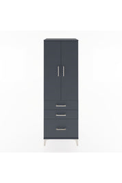 Hyperion Dolap 2 Raflı 3 Çekmeceli 2 Kapaklı 60x44x182 Antrasit-Antrasit