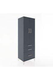 Hyperion Dolap 2 Raflı 3 Çekmeceli 2 Kapaklı 60x44x182 Antrasit-Antrasit