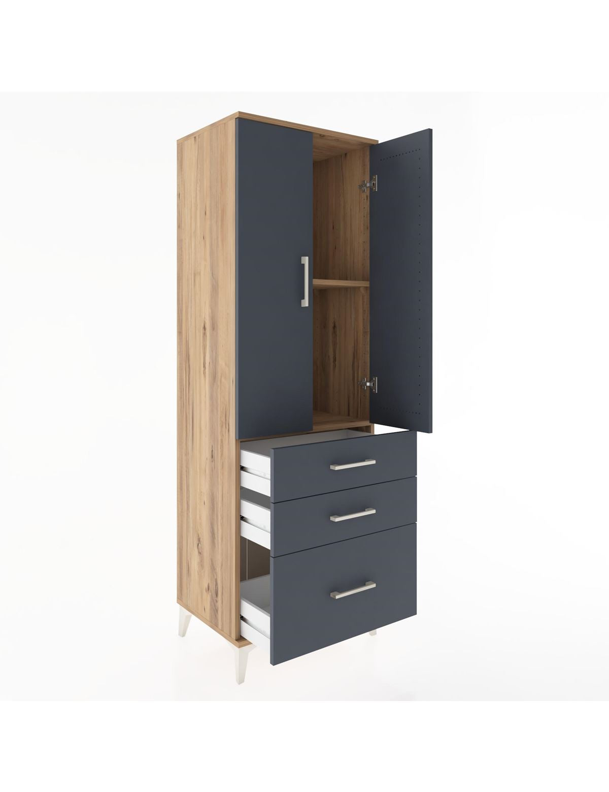 Hyperion Dolap 2 Raflı 3 Çekmeceli 2 Kapaklı 60x44x182 - S56M014V8B