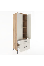 Hyperion Dolap 4 Raflı 2 Çekmeceli 2 Kapaklı 60x44x182 Çam-Aytaşı