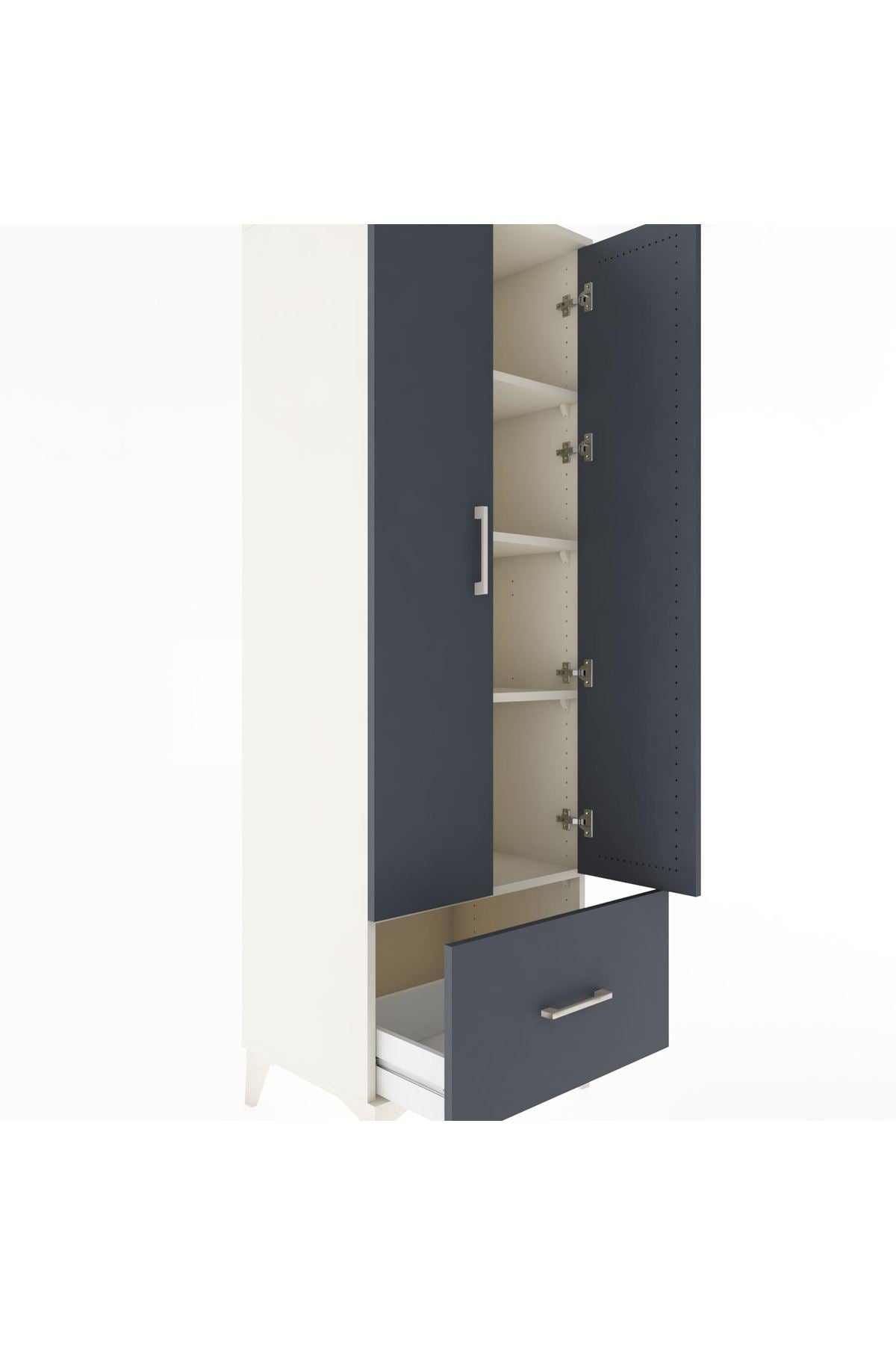 Hyperion Dolap 4 Raflı Tek Çekmeceli 2 Kapaklı 60x44x182 - S56M016V2B