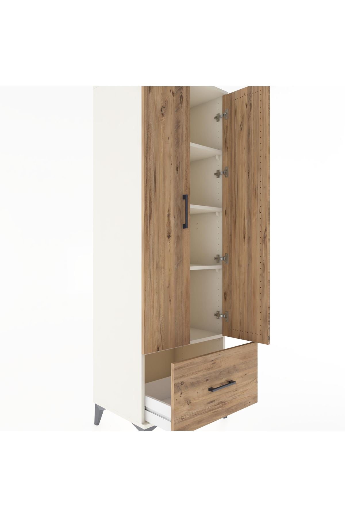 Hyperion Dolap 4 Raflı Tek Çekmeceli 2 Kapaklı 60x44x182 Aytaşı-Çam