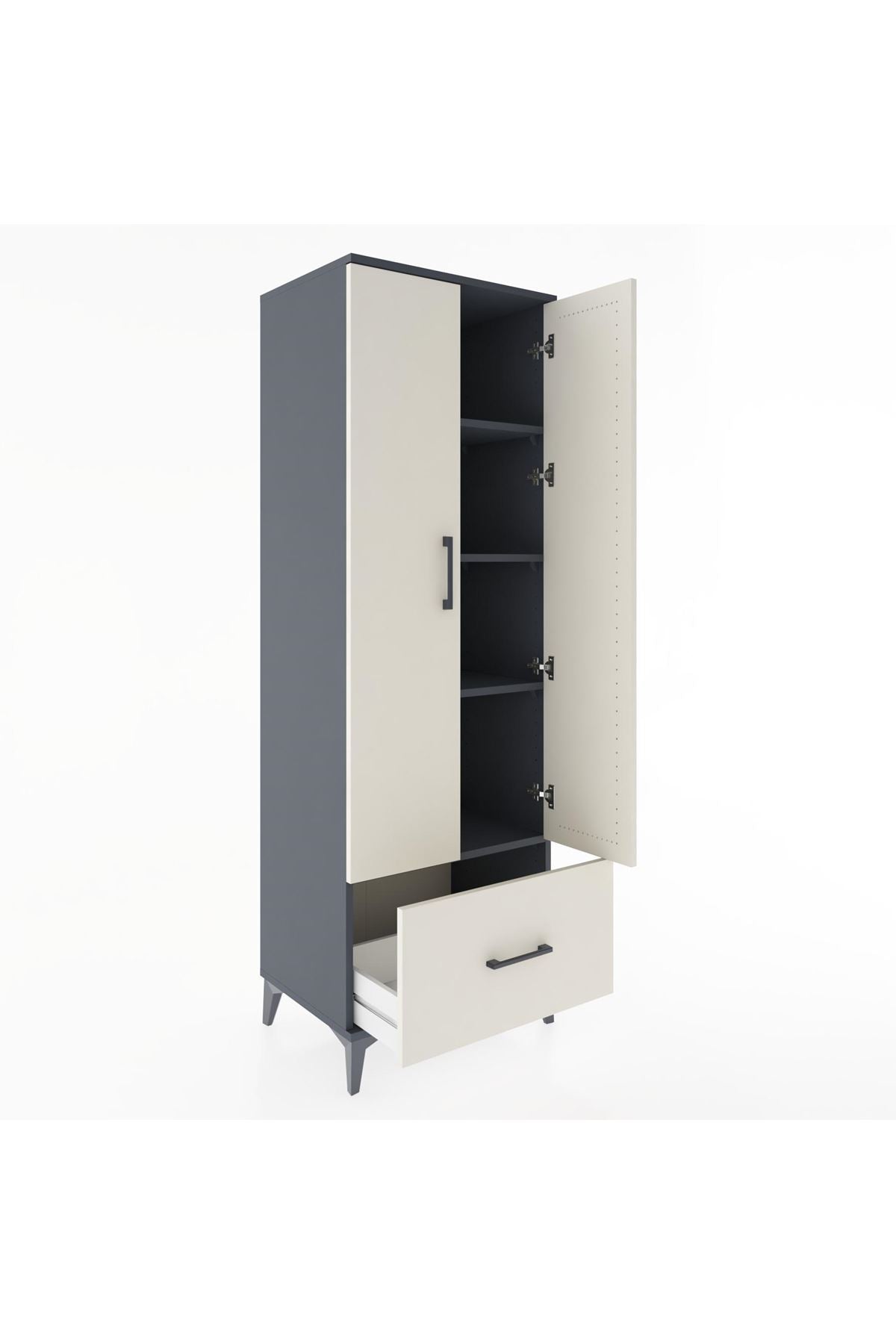 Hyperion Dolap 4 Raflı Tek Çekmeceli 2 Kapaklı 60x44x182 - S56M016V4B