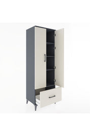 Hyperion Dolap 4 Raflı Tek Çekmeceli 2 Kapaklı 60x44x182 - S56M016V4B
