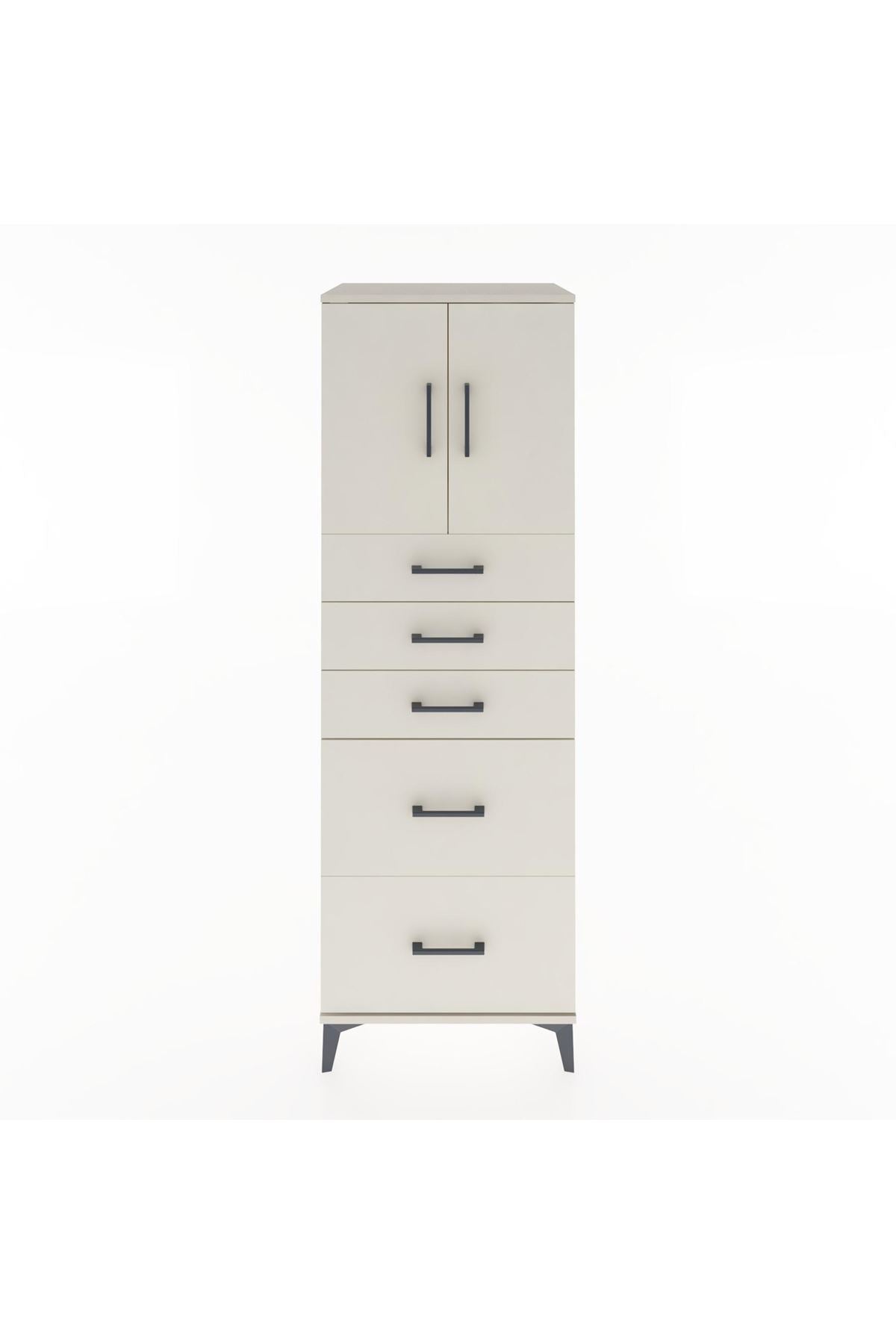 Hyperion Dolap Tek Raflı 5 Çekmeceli 2 Kapaklı 60x44x182 - S56M018V1B