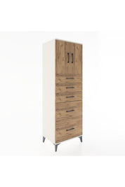 Hyperion Dolap Tek Raflı 5 Çekmeceli 2 Kapaklı 60x44x182 - S56M018V3B
